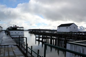 View of coal dock in winter