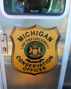 Michigan Conservation Officers Emblem on Door